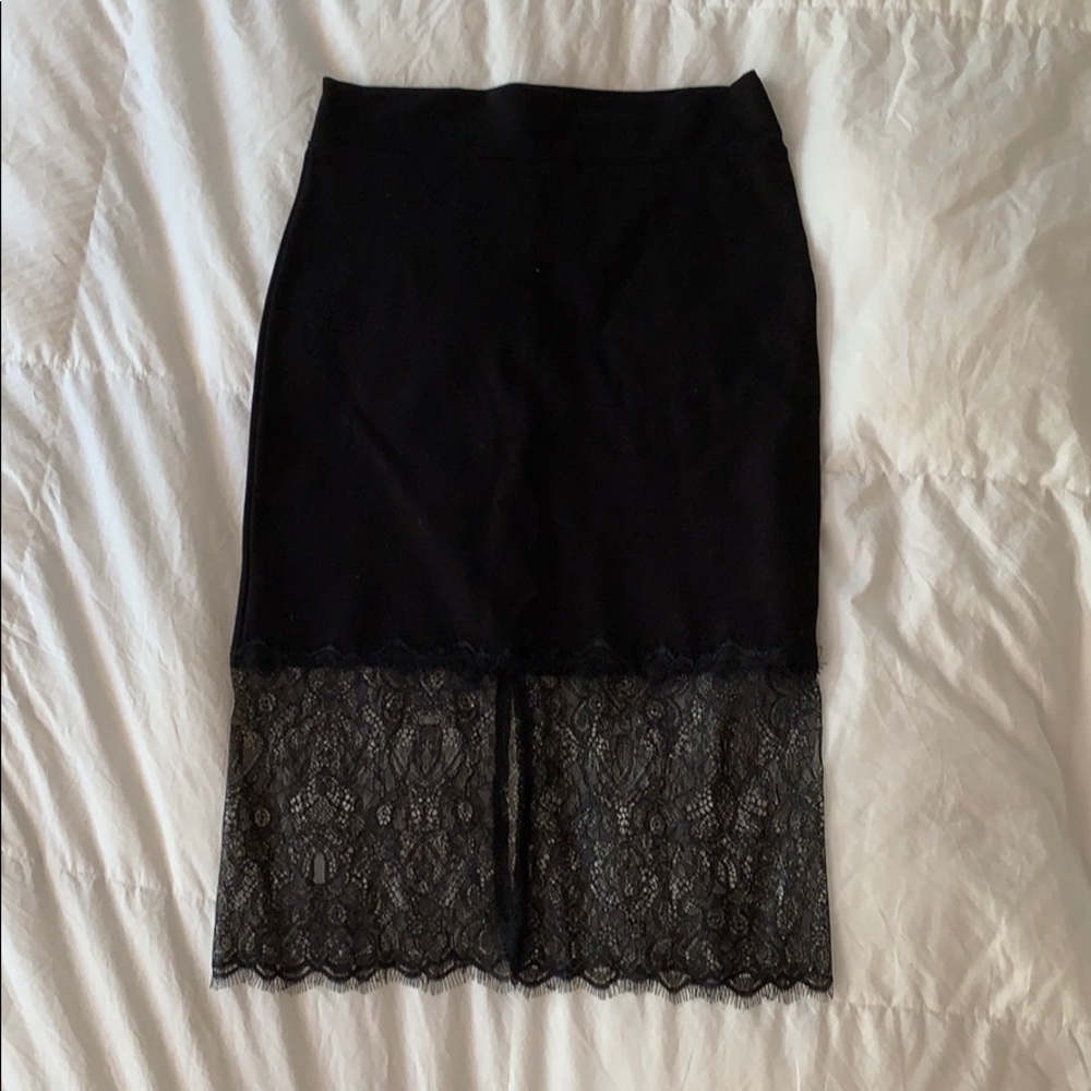 Barney’s New York stretch pencil skirt with lace
